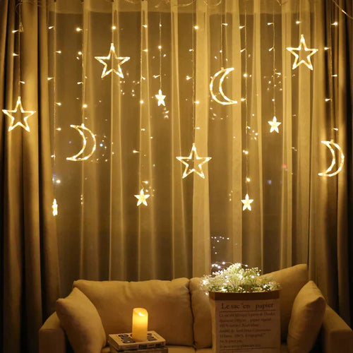 Moon Star Curtains Lights Decoration String Lights - Free Delivery
