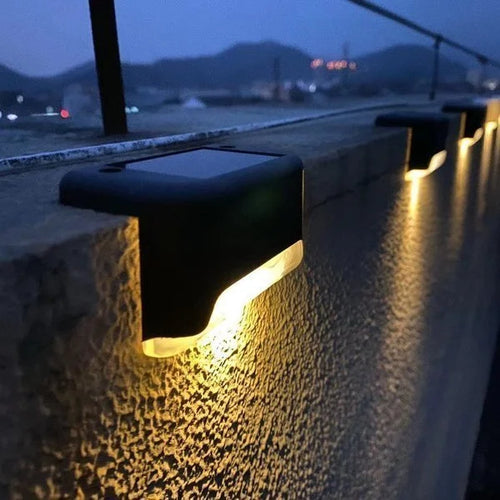 Pack of 2 LED Solar Lamp Path Staircase Outdoor Waterproof Wall Light