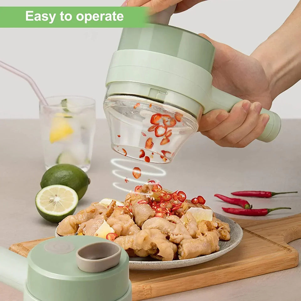 4 IN 1 Portable Wireless Electric Vegetable Cutter (FREE DELIVERY)