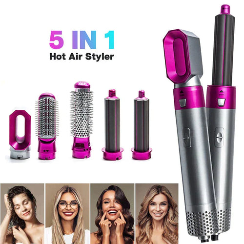 5 in 1 Hair Dryer Hot Comb Set Hair Curler Wet Dry Professional Curling Iron Hair Straightener Styling Tool