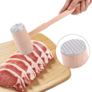 MEAT TENDERIZER HAMMER WOODEN