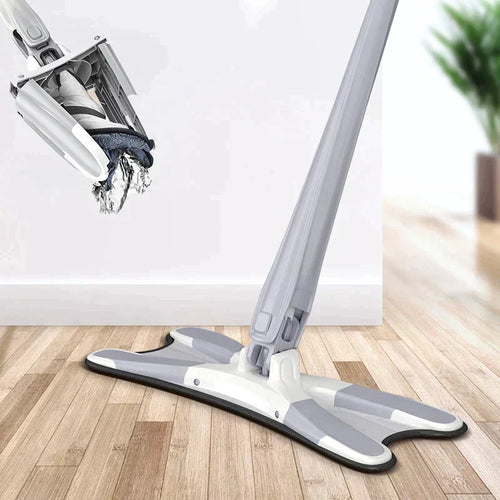 X-type Floor Mop with 3pcs Reusable Microfiber Pads 360 Degree Flat Mop