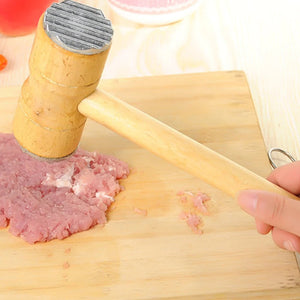 MEAT TENDERIZER HAMMER WOODEN